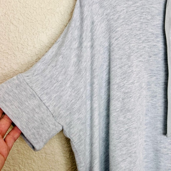 Lou & Grey French Terry Hoodie Womens Small Gray Oversized Side Slits - Picture 8 of 10